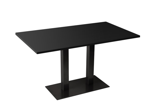 Afbeeldingen van Doppio - tafel met dubbele centrale poot - met rechthoekig onderstel - hoogte 76,5 cm