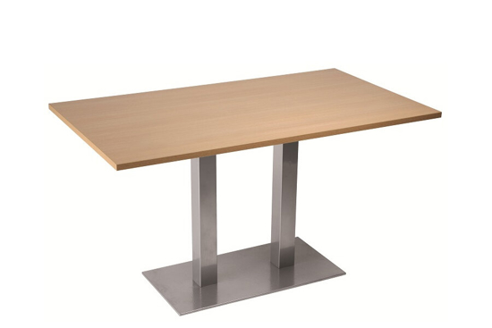 Afbeeldingen van Doppio - tafel met dubbele centrale poot - met rechthoekig onderstel - hoogte 110 cm