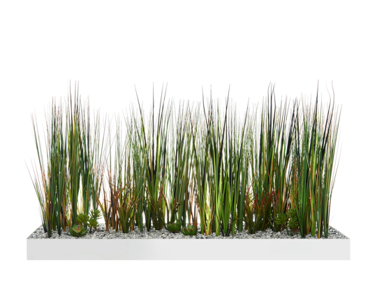 Afbeeldingen van Colline - decoratieve divider in metaal - met grassen en kruiden - in semi-natural
