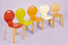 Afbeeldingen van Pearl - houten stoel - zitschelp kleurrijk gebeitst