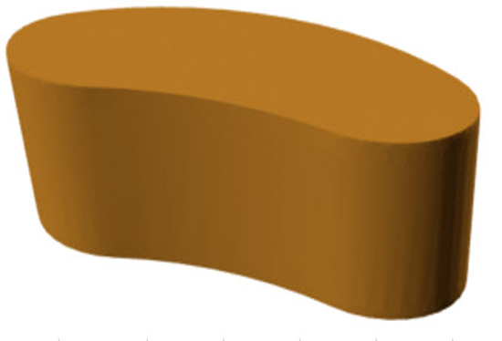 Afbeeldingen van Poef Kidney - 120 x 40 x 45 cm (L x B x H)