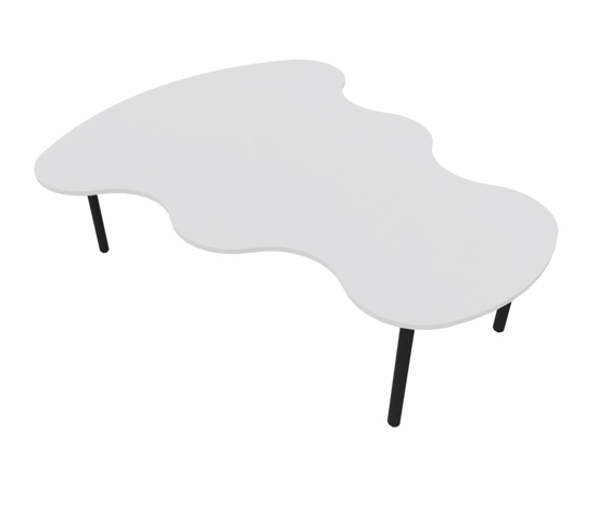 Afbeeldingen van Finn - freeform tafel met blad in HPL