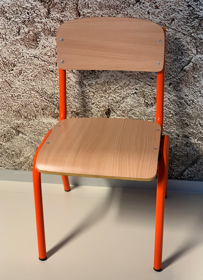 Afbeeldingen van N2015 kleuterstoel - H34 - oranje onderstel - pakket 4 stuks