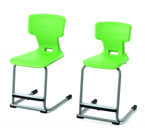 Afbeeldingen van Kiboo 4-pootsstoel met voetensteun - pakket 3 stuks - lime