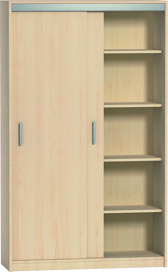 Houten kast met middenwand en schuifdeuren - 5 OH